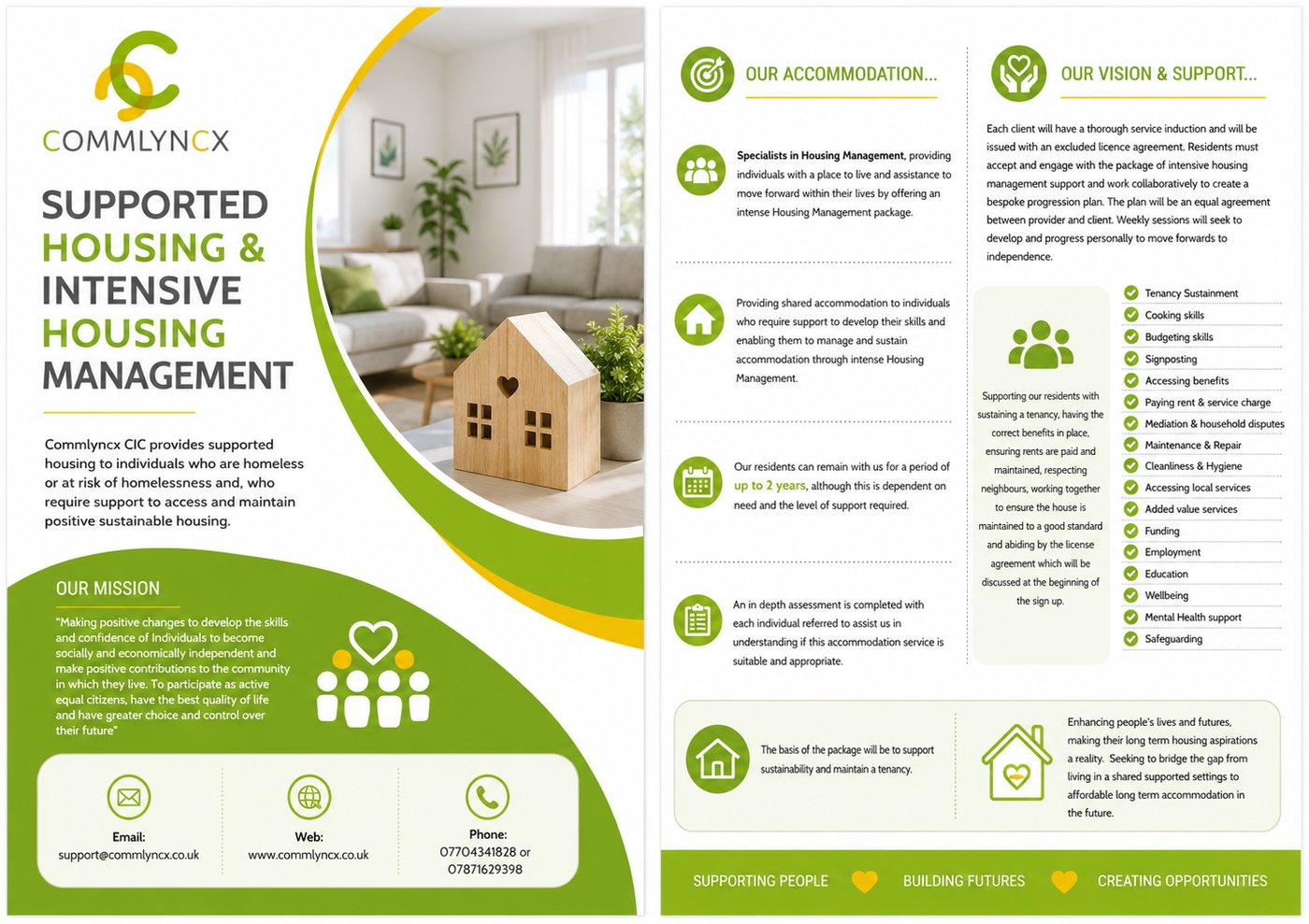 Commlyncx A5 service leaflet cover